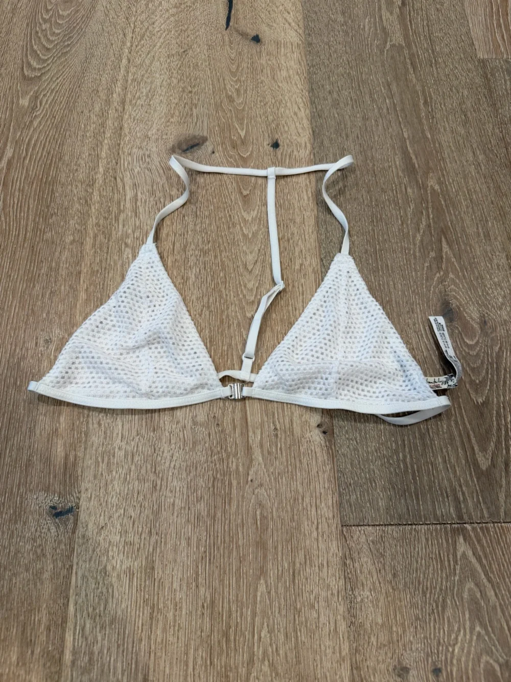Free People White Mesh Triangle Bralette